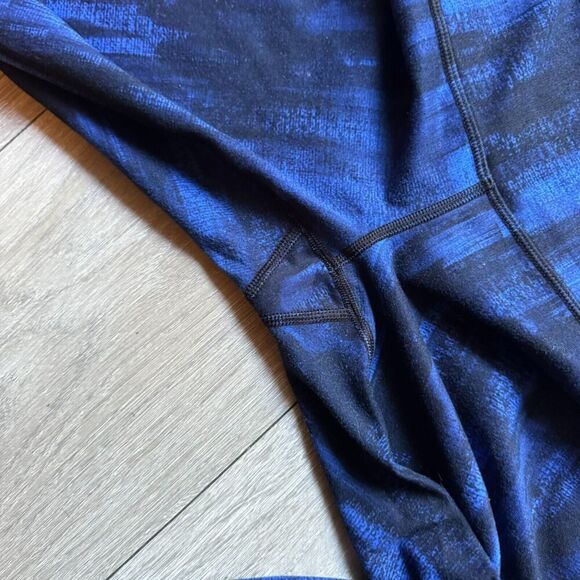 Lululemon Wunder Under Pant Nightsky Harbor Blue Black Full-On Luon Roll Down 6 - Picture 4 of 10
